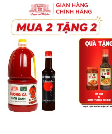 Combo Nước tương Shiitake 525ml và Tương cà 2.2Kg Làng Chài Xưa