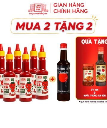Combo Nước tương 525ml và 6 Tương cà 270g Làng Chài Xưa
