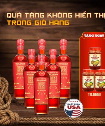 [Thùng 6 chai 500ml] Nước mắm tĩn tôm biển