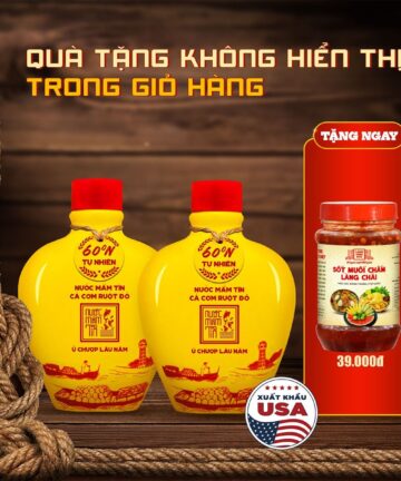 [Combo 2 bình 250ml] Nước mắm tĩn cá cơm ruột đỏ