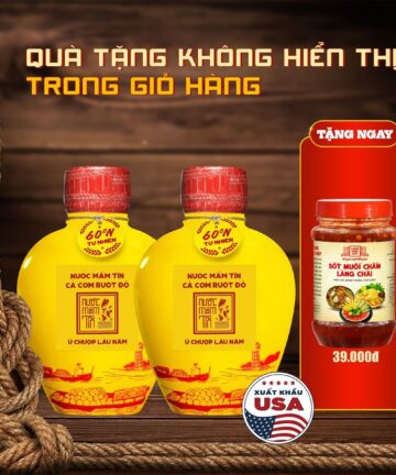 [Combo 2 bình 500ml] Nước mắm tĩn cá cơm ruột đỏ