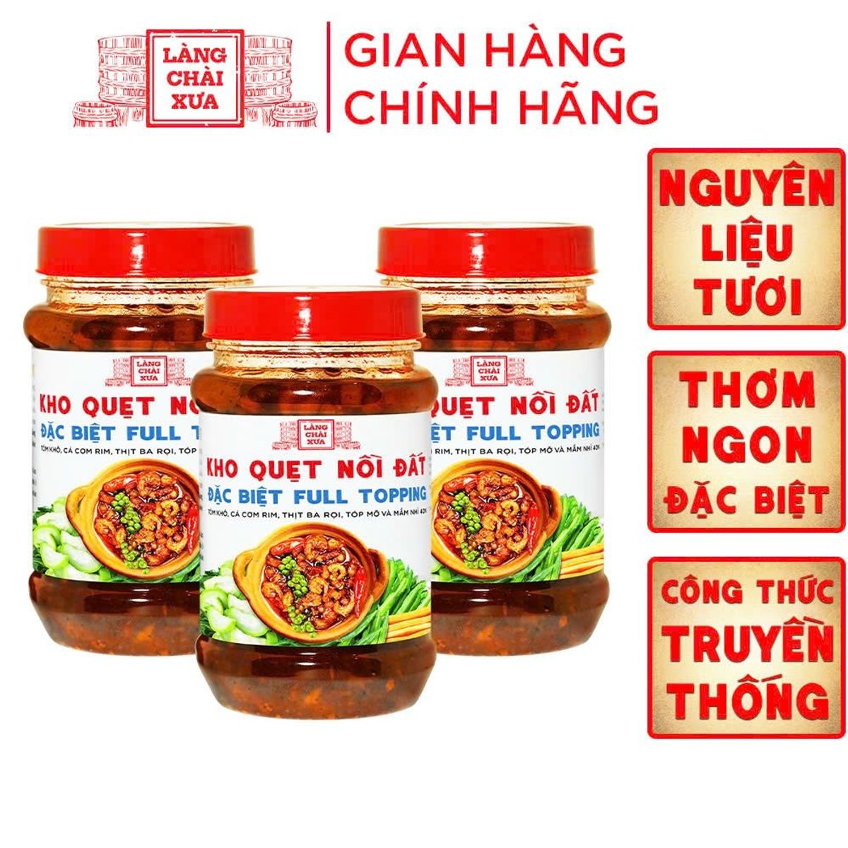 [Combo 3 hủ 250g] Kho quẹt nồi đất