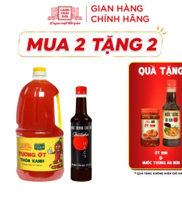 Combo Nước tương Shiitake 525ml và Tương ớt 2.2Kg Làng Chài Xưa