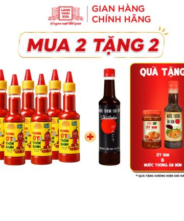 Combo Nước tương 525ml và 6 Tương ớt 270g Làng Chài Xưa