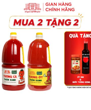 Combo 2 gồm Tương ớt Tương cà Làng Chài Xưa 2.2Kg Trang trại sạch