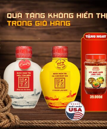 Combo 2 BÌNH GỐM gồm Tôm biển 60N 500ml và Cá cơm vàng 60N 500ml Nước mắm Tĩn