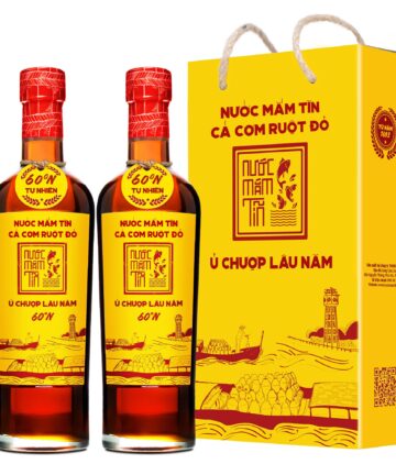 [Hộp 2 chai 500ml] Nước mắm Tĩn cá cơm ruột đỏ