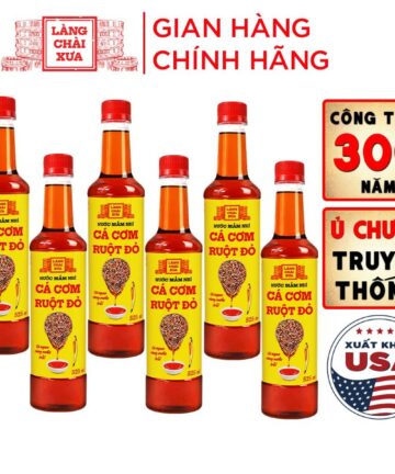 [Thùng 6 chai 525ml] Nước mắm nhỉ cá cơm ruột đỏ