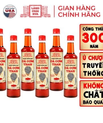 [Thùng 6 chai 525ml] Nước mắm nhỉ cá cơm than