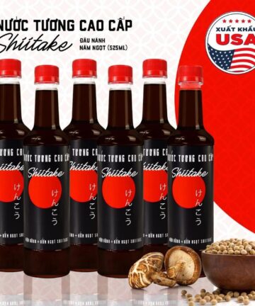 [Thùng 6 chai 525ml] Nước tương Shiitake